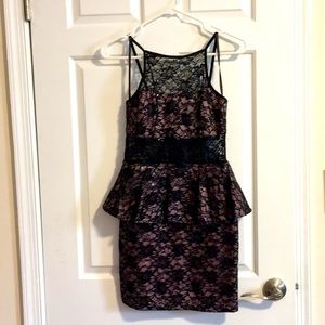 Lace black short dress